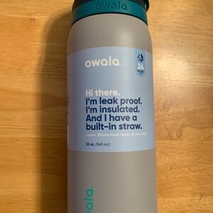 Owala Freesip Stainless Steel Water Bottle 32oz Gray Whale New